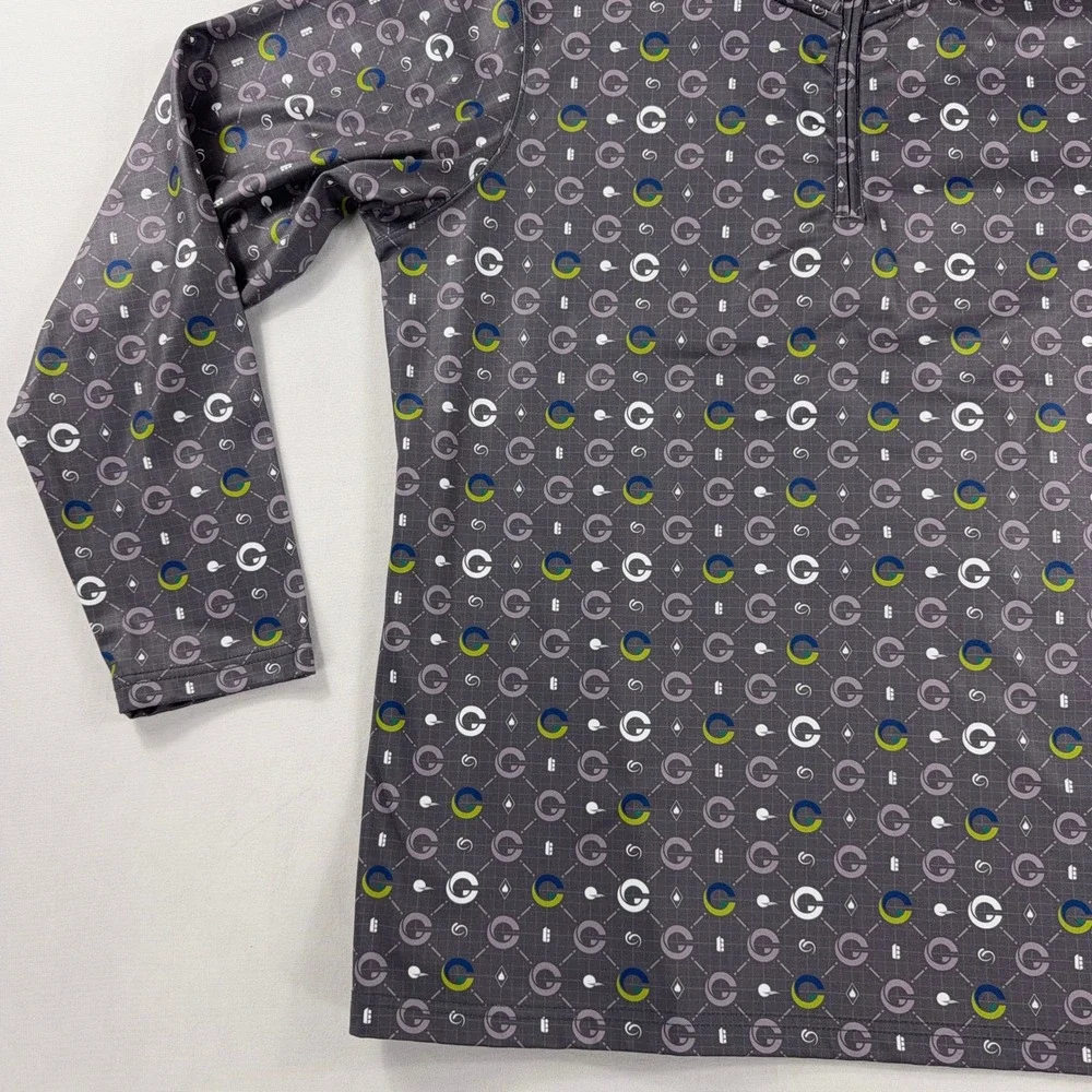 Fore Fathers Quarter Zip Pullover Golf Shirt Geometric Print Mens XXXL